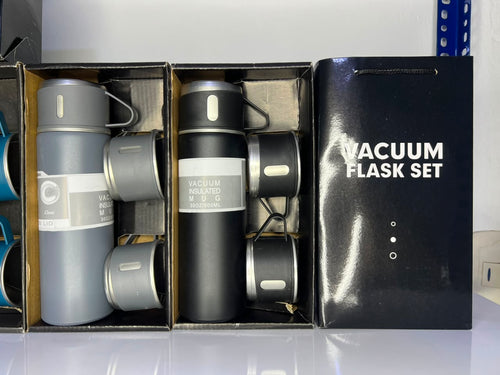 👉 Set Termo Vacuum Flask de Acero Inoxidable + 3 Tazas ☕